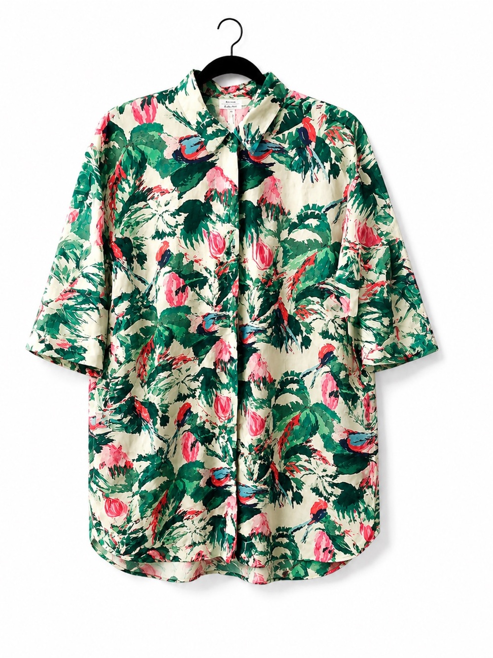 & Other Stories Paris Atelier Tropical Print Shirt Dress | US 8 | Pockets